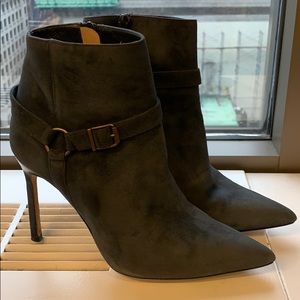 Manolo blahnik slate buckle bootie
